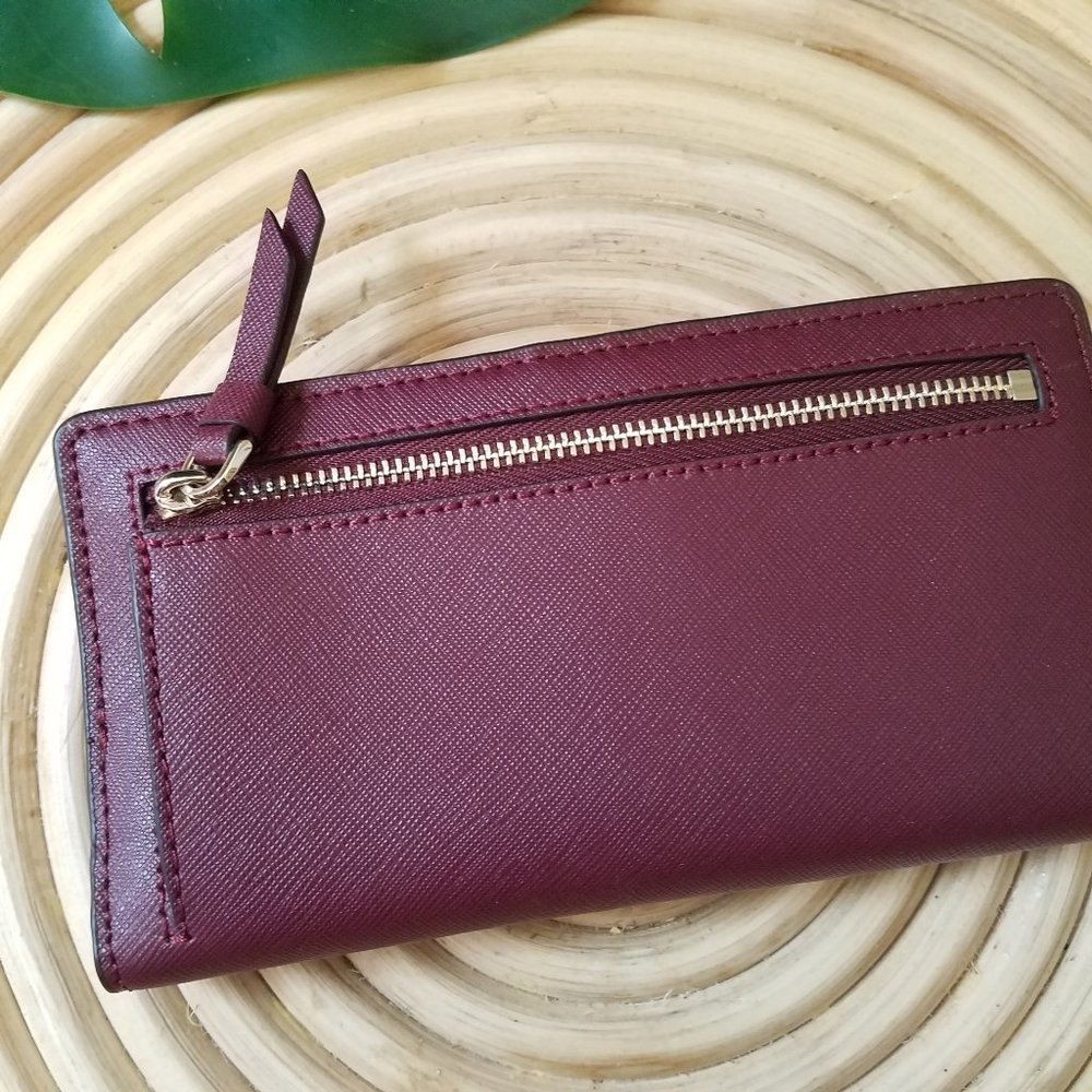 Large Slim Cameron Bifold Wallet Cherry Kate Spade - Picture 5 of 8